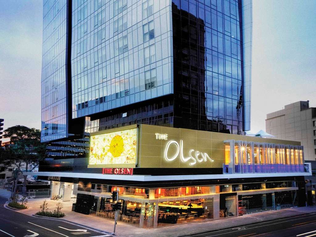 The Olsen hotel interior with landscape canvases, Melbourne